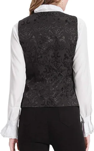 Miniatura 6 de GRACE KARIN Chaleco Waistcoat para Mujer Vestido Vintage Steampunk Chaqueta Jacquard