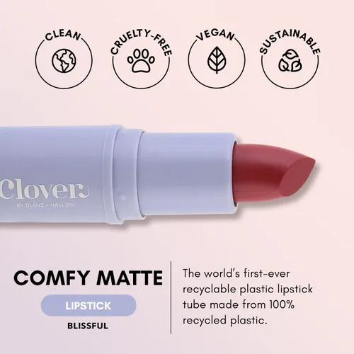 Miniatura 2 de Clover Lápiz labial mate cómodo Lápiz labial no seco, hidratante y ligero, barra de alta pigmentación Maquillaje de labios vegano y libre
