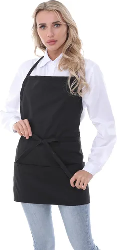Delantales para mujer con bolsillos, delantal de chef para hombres, delantales para cocinar, delantales para camareros