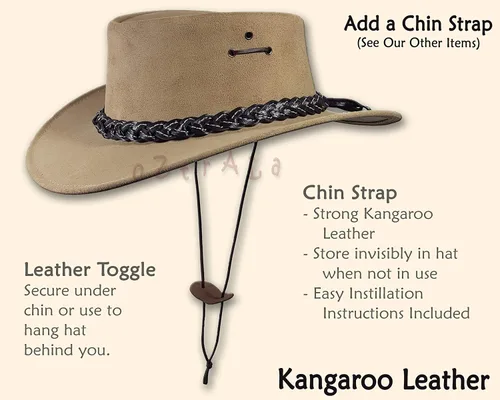 Miniatura 3 de Oztrala Outback Fedora Sombrero de fieltro de lana australiana HW02 Hombres Mujeres Niños Banda de cuero vaquero Western US