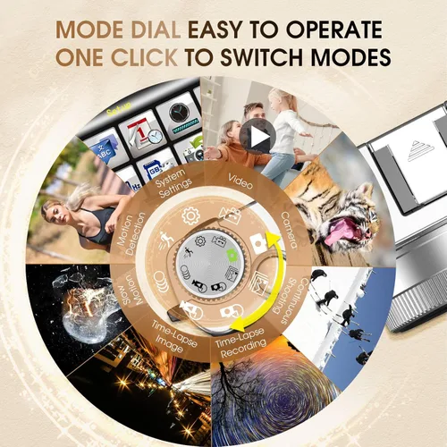 Miniatura 4 de Cámara digital 4K con tarjeta SD, cámara de apuntar y disparar de 48 MP con visor de flash y dial, cámara de vlogging antivibración, zoom 16X, 2