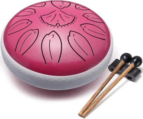 Miniatura 10 de Lronbird Tambor de lengua de acero, instrumento de percusión de 11 notas de 6 pulgadas para educación musical, meditación, relajación, calmante