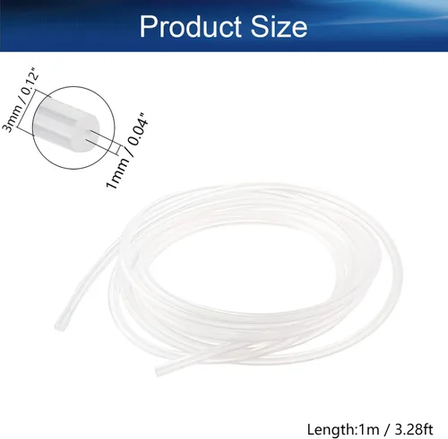 Miniatura 2 de Bettomshin 1 tubo de silicona de 3.3 ft de longitud, 0.039 in de diámetro interior, 0.118 in de diámetro exterior, tubo de goma de silicona flexible