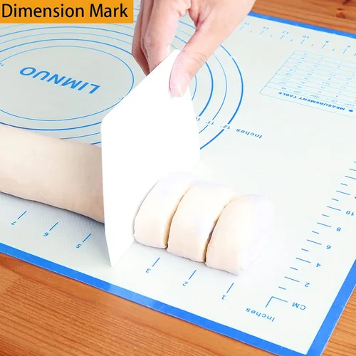 Miniatura 5 de Alfombrilla de silicona para hornear, masa enrollable antiadherente con medidas para hacer pasteles, pizza, galletas, fondant, extra gruesa