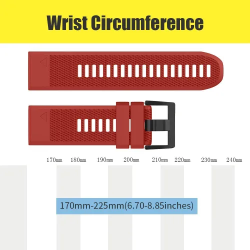 Miniatura 7 de NotoCity Correa de Reloj de Silicona Suave Compatible con Fenix 5 Band de 22mm de Ancho para Fenix 5 Plus/Fenix 6/Fenix 6 Pro/Fenix Rojo/Negro/Verde