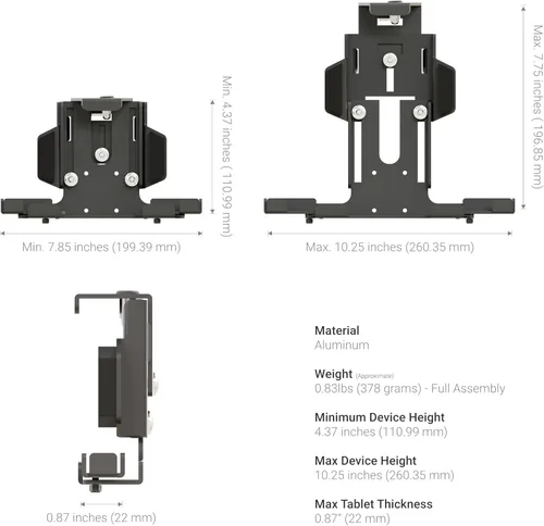 Miniatura 9 de ARKON Soportes de bloqueo de aluminio para tableta con cerradura de llave para E-Log para modelos Galaxy Tab A iPad