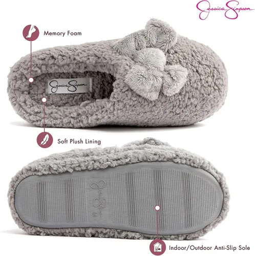 Miniatura 3 de Jessica Simpson Women's Plush Marshmallow Slide on House Slipper Clog with Memory Foam
