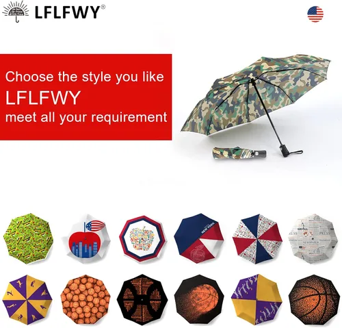 Miniatura 4 de LFLFWY Travel Umbrella Compact folding Umbrella, Strong Durable Windproof Umbrella for Rain, Automatic Open and Close