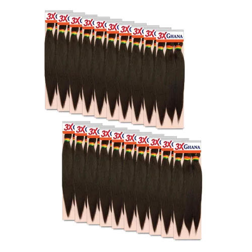 Miniatura 15 de REALISTIC - Paquete múltiple. Trenzas preestiradas X-Pression 3X Ghana de 60 pulgadas 100% Kanekalon Fácil de trenzar, sin nudos, alimentación