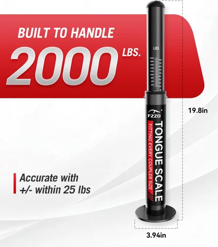 Miniatura 2 de FZZD Báscula de peso para lengua de remolque, capacidad máxima de peso de 2000 libras, para RV, barco, remolques de viaje, color negro