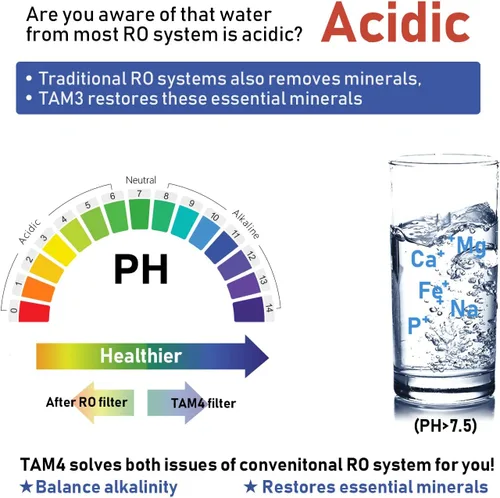 Miniatura 3 de Frizzlife TAM4 Filtro de agua en línea debajo del fregadero - Remineralización alcalina PH+, Certificado NSF/ANSI 42, Ajusta el sabor y el PH