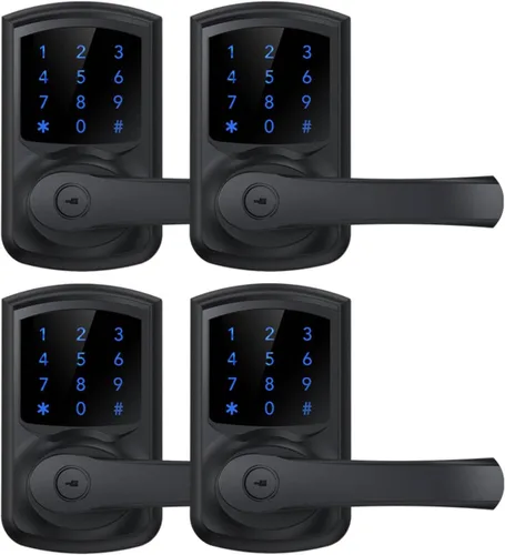 Miniatura 9 de HIDALIFE Cerradura de puerta de entrada sin llave, teclado electrónico con asa, pantalla táctil, bloqueo automático, contraseña antiespía, fácil