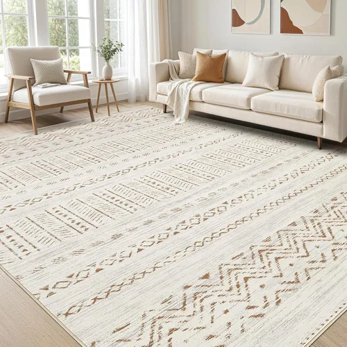 Miniatura 27 de Alfombra grande para sala de estar de 5 x 7: Alfombras marroquíes bohemias, suaves, lavables a máquina, para dormitorio, debajo de la mesa