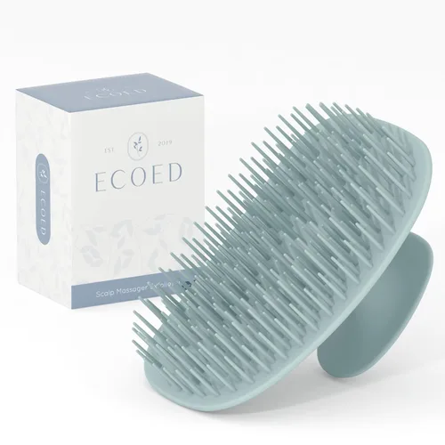 Ecoed Cepillo de champú masajeador para el cuero cabelludo, limpiador y exfoliante para eliminar la caspa, peine para caspa húmedo y seco y