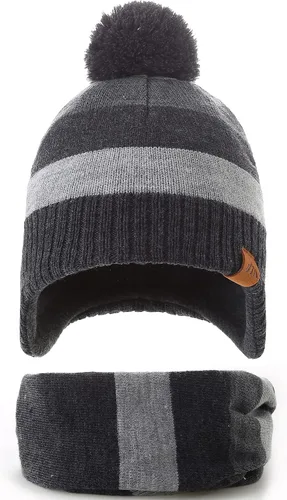 Miniatura 5 de AHAHA Gorro de invierno para niños con orejeras con forro polar mejorado para esquiar