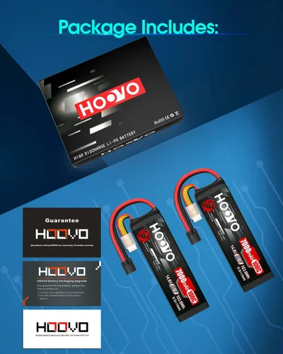 Miniatura 8 de HOOVO 4S 14.8V Batería LiPo 7000mAh 100C RC Batería placas de metal compatibles con X-Maxx RC Truck Tank RC Car Racing Hobby (paquete de 2)
