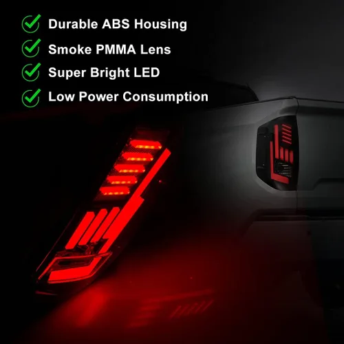 Miniatura 2 de ROXX Conjunto de luces traseras LED para Toyota Tundra 2014-2021, luces traseras con señales de giro secuenciales LED, luces LED DRL/freno, par