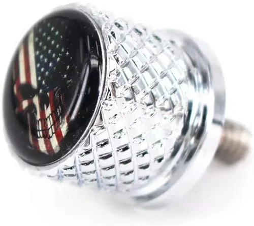 Miniatura 10 de Tornillo de perno de asiento de guardabarros moleteado inoxidable de 1/4 "-20 roscas compatible con Harley Sportster Dyna Softail Touring CVO Negro