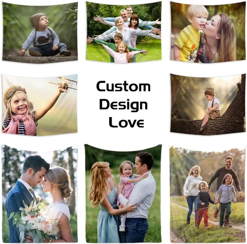 Miniatura 5 de GYETPONG Imagen de carga de tapiz personalizado, regalo personalizado, para añadir tu foto, logotipo, texto, tapiz personalizado, tapiz para colgar