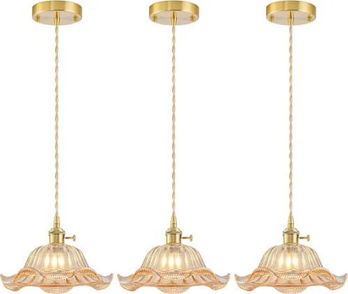Miniatura 21 de Paquete de 2 luces colgantes para isla de cocina, lámparas colgantes ajustables de cristal, luces colgantes negras mate, isla de cocina, iluminación