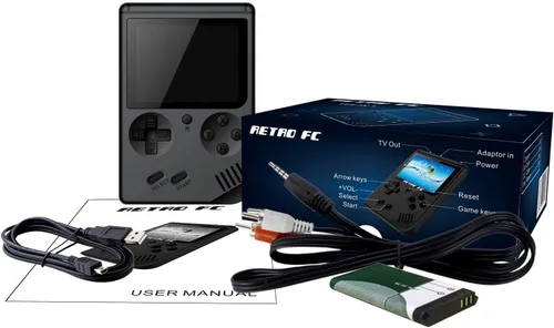 Miniatura 7 de Consola de juegos de mano para niños y adultos retro, 168 juegos clásicos de 8 bits, juegos de video de pantalla de 3 pulgadas con cable AV en TV.