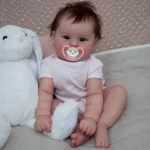 iCradle Muñeca de bebé Reborn de aspecto real y encantadora, muñeca de bebé de silicona de 20 pulgadas / 50 cm, muñeca recién nacida realista, Ojos