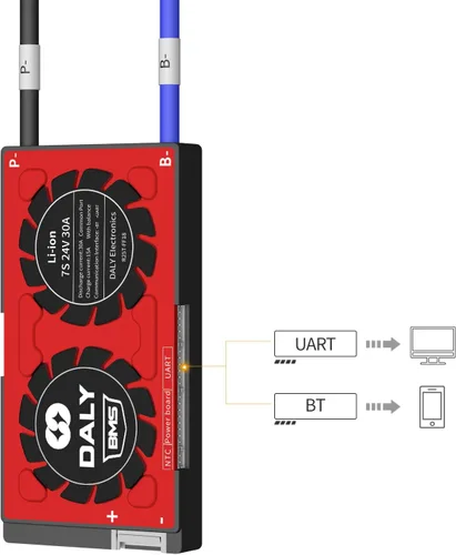 Miniatura 4 de DALY Smart BMS 24V L-ion 7S 30A con módulo Bluetooth programa de restablecimiento de puerto común para paquete de batería de litio DIY
