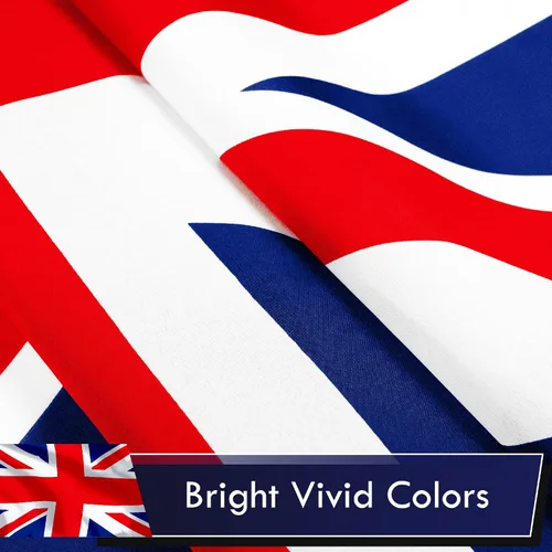 Miniatura 3 de G128 Bandera del Reino Unido, 3 x 5 pies, serie LiteWeave, impresa en poliéster 100D, bandera de país, colores vibrantes, ojales de latón UK