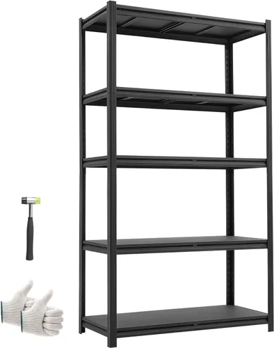 Miniatura 32 de VEVOR Storage Shelves, 5-Tier Adjustable, 2000 lbs Capacity, Heavy Duty Garage Storage Shelving Unit, Metal Utility Rack Shelf, for Kitchen Pantry