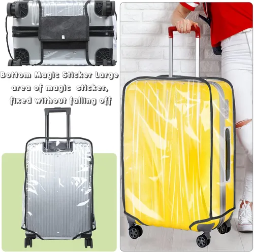 Miniatura 4 de Reginary 8 piezas transparente cubierta de equipaje PVC impermeable maleta cubierta protectora para equipaje Spinner ruedas maleta, Transparente