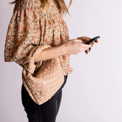 Miniatura 6 de Bolso de mano tejido de piel sintética suave para mujer, bolso de hombro tejido, bolso de mano casual, bolso de mano para mujer, bolso de mano