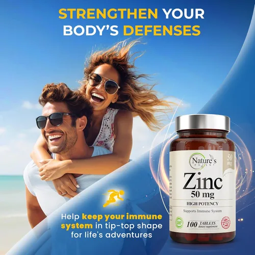 Miniatura 3 de Suplemento de zinc de 50 mg [alta potencia] - Sistema de apoyo inmunológico de zinc natural (óxido/citrato) 100 comprimidos, fabricado por Nature's