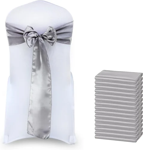 Miniatura 47 de MDS Bandas de Satén para Sillas, Paquete de 50, 7"x108" Cada Una, Lazos Decorativos de Cinta para Respaldos de Sillas para Fiestas de Navidad, Cena