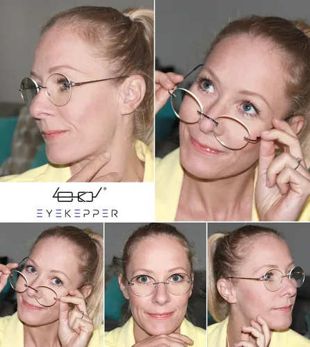 Miniatura 2 de Eyekepper Gafas progresivas sin marco, multienfoque, lectores con filtro de luz azul, redondas, retro, lentes de lectura para hombres y mujeres