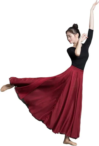 Miniatura 3 de ROYAL SMEELA Falda larga de ballet 720 para mujer, falda de baile lírico de hadas, disfraz de danza moderna, faldas largas fluidas para bailarina