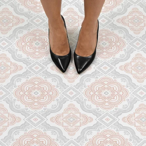 Miniatura 7 de FloorPops FP3566 Cecilia - Azulejos adhesivos para suelo Peel Stick, blanco y blanco roto
