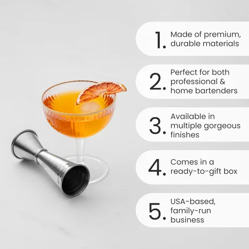 Miniatura 2 de A Bar Above Jigger japonés de alta calidad con 8 medidas en el interior, profesional y resistente de acero inoxidable 304 doble jigger