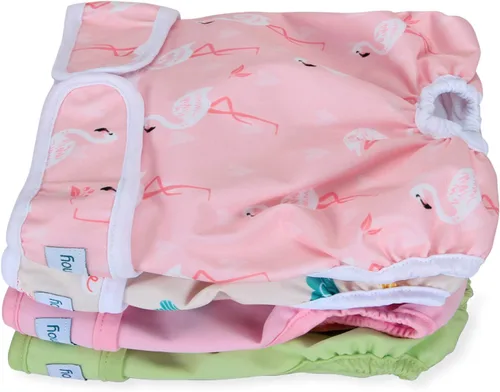 Miniatura 15 de Teamoy – Pañales lavables para perros hembras, reutilizables, súper absorbentes y cómodos Flamingo+ Cloud+ Verde+ Rosa (4 piezas)