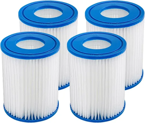 WuYan Paquete de 4 filtros de piscina compatibles con cartucho tipo II, filtro de repuesto compatible con bomba de filtro de spa Lay Z