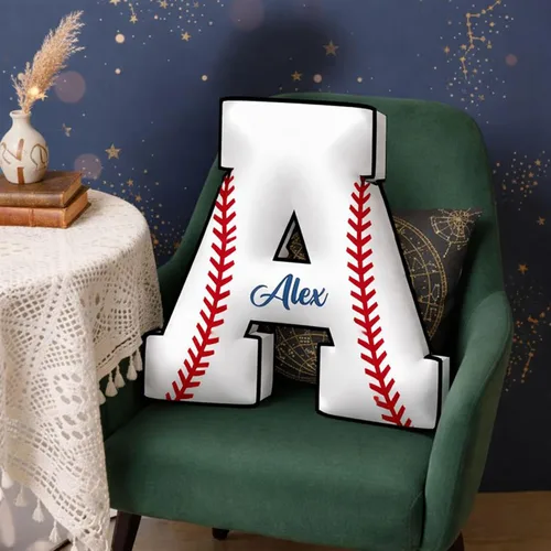 Miniatura 2 de Almohada personalizada de letras de baloncesto con nombre impreso, almohada de baloncesto con monograma personalizado, cojín deportivo, regalos