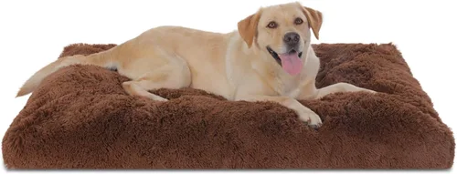 Miniatura 25 de Bedfolks Cama Impermeable para Jaula de Perro, Cama de Felpa para Perros con Funda Lavable Extraíble, Almohadón de Jaula de Perro de Piel Sintética