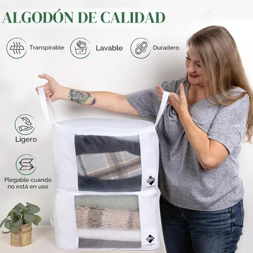 Miniatura 5 de Bolsas de almacenamiento de suéter de cachemira con protección contra polillas de cedro Bolsa de algodón transpirable y lavable Adecuado