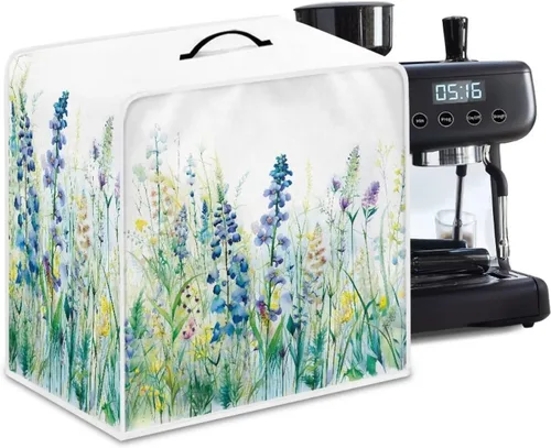 Miniatura 24 de Funda para cafetera, poliéster, azul, se adapta a la mayoría de máquinas de café estándar, protector resistente al polvo, huellas dactilares