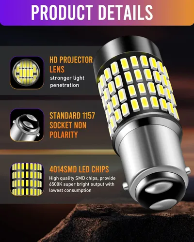 Miniatura 2 de 2 X 1700, luces extremadamente brillantes 1157 4014 102-EX, conjunto de chips, foco 7528 led 1157 2057 2357, de xenón, blanco