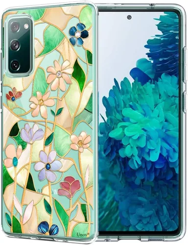Miniatura 11 de Unov Funda para Galaxy S20 FE transparente con diseño de TPU suave absorción de golpes, diseño delgado en relieve patrón protector (gato negro)