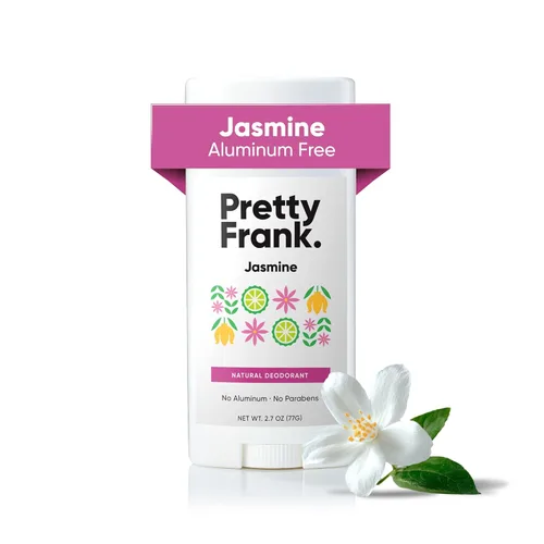 Pretty Frank Desodorante en barra natural sin aluminio, jazmín (paquete de 1) | Control de olores durante todo el día para mujeres y hombres |