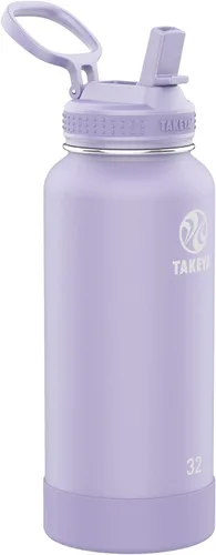 Miniatura 18 de Takeya Actives - Botella de agua de 24 onzas con tapa con popote, aislamiento de acero inoxidable de doble pared, apta para lavavajillas y sin BPA
