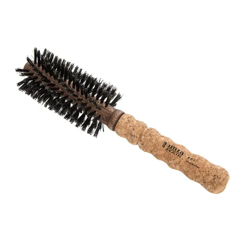 Miniatura 3 de Ibiza Hair Cepillo redondo de cerdas de jabalí (G3-2.165 in) Cerdas de nailon híbridas de jabalí y fibra de carbono con mango de corcho Ideal