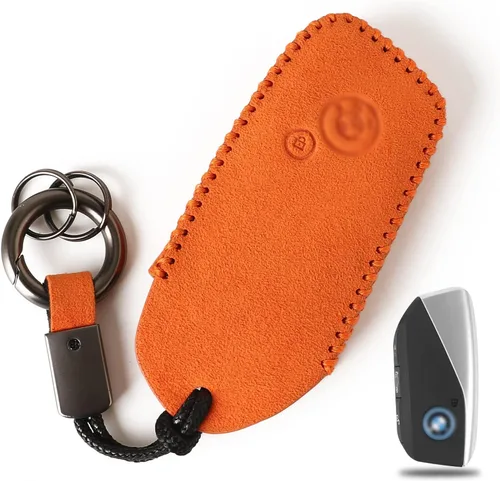 Miniatura 9 de KINIVA Funda de cuero para llavero de automóvil compatible con BMW i7 X5 X7 xi7 Series 2023, llavero para llavero remoto BMW