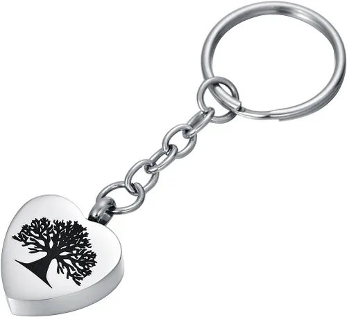 Miniatura 22 de Llavero de urna de recuerdo conmemorativo de joyería de cremación de acero inoxidable para cenizas, Acero inoxidable